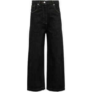STUDIO NICHOLSON Women's High Waisted Wide Leg Denim Trousers Women BLACK Pants